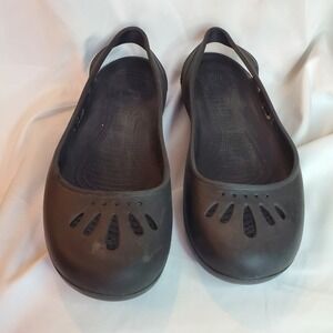 Crocs Womens Black Kadee Slingback Croslite Slip On Ballet Flats‎ Size 11